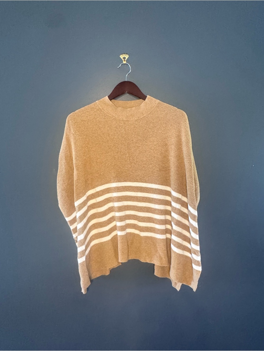 J Crew Relaxed Tan Striped Women's Sweater Loose Fall Top Woman’s One Size